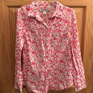 Old Navy pink floral button down shirt